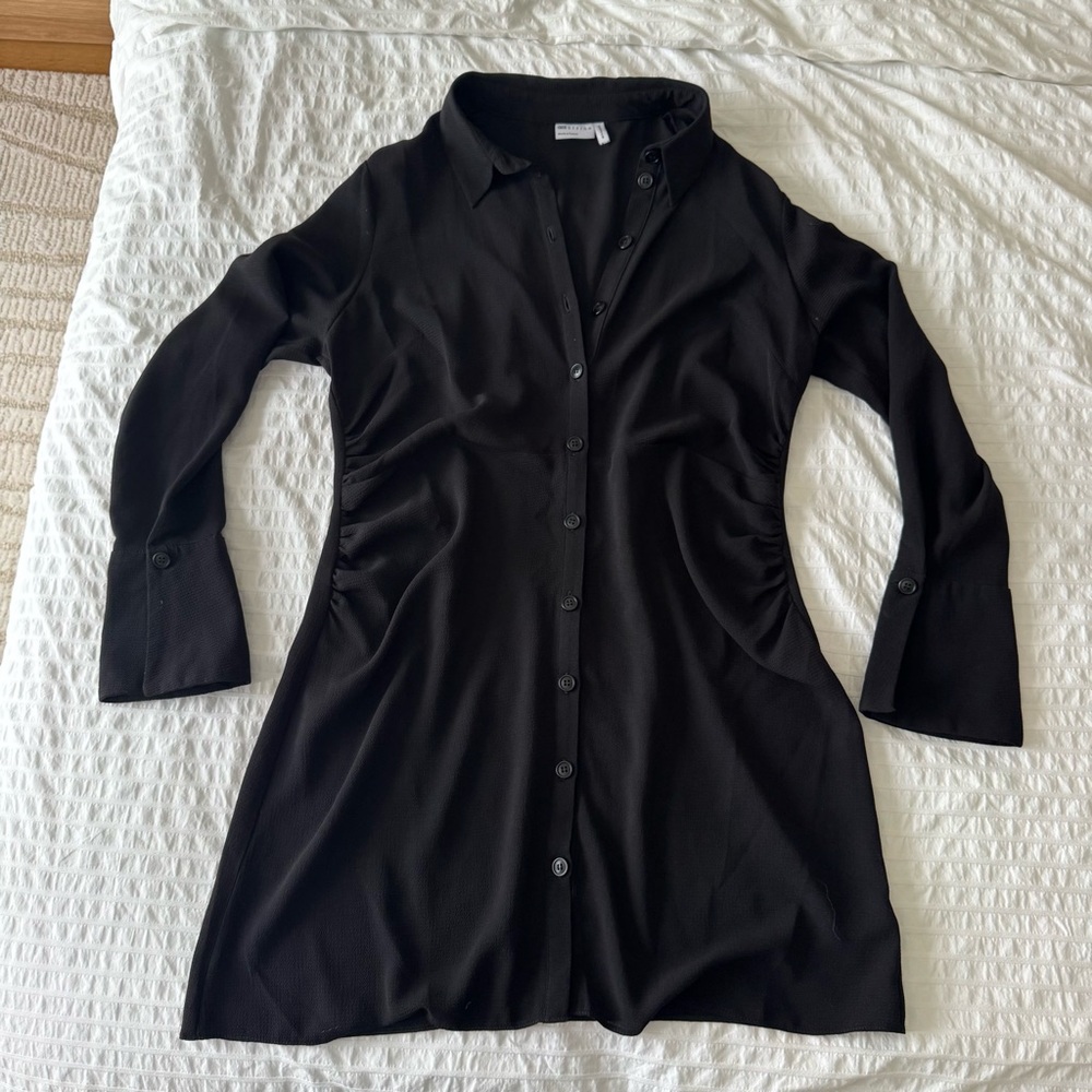 Asos Design Fitted Rouched Button Down Mini Shirt… - image 3